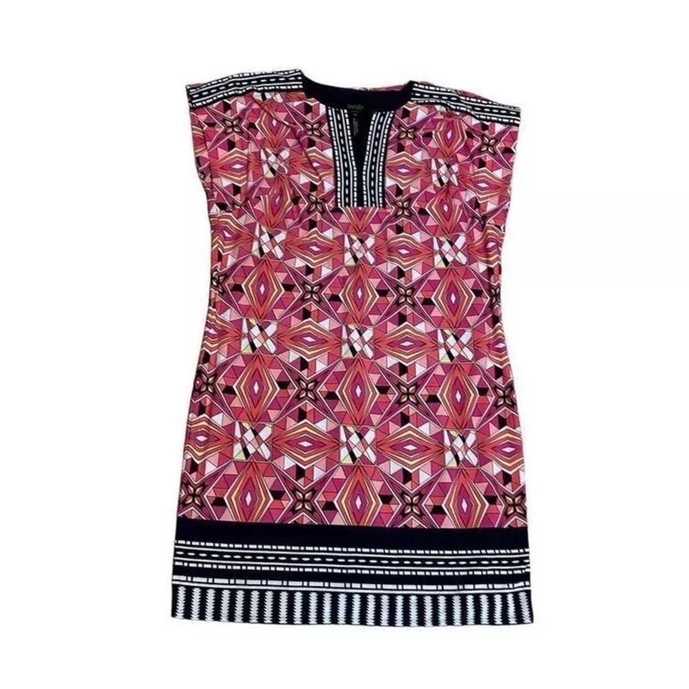 Laundry Shelli Segal Navy Coral‎ Shift Dress Medium career Office wedding travel